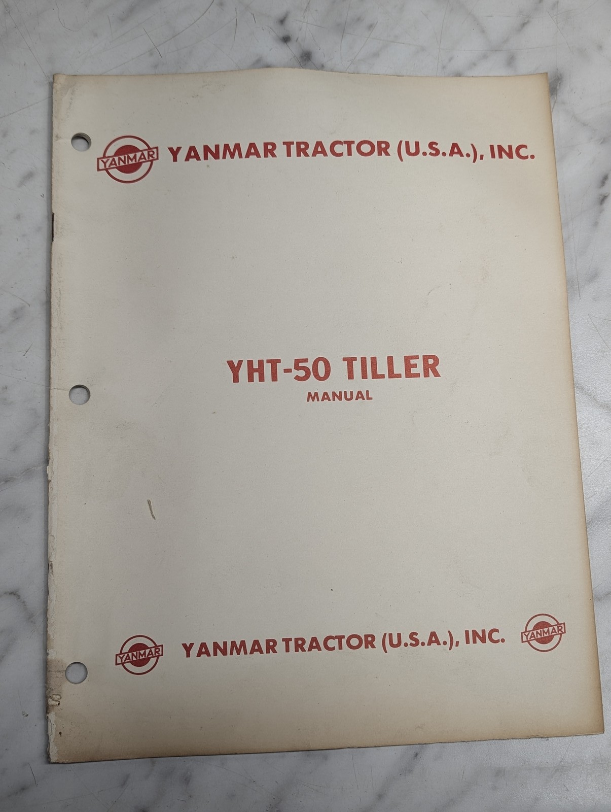 Yanmar Tractor Usa Inc Yht-50 Tiller Manual Book Guide Reference Maintenance