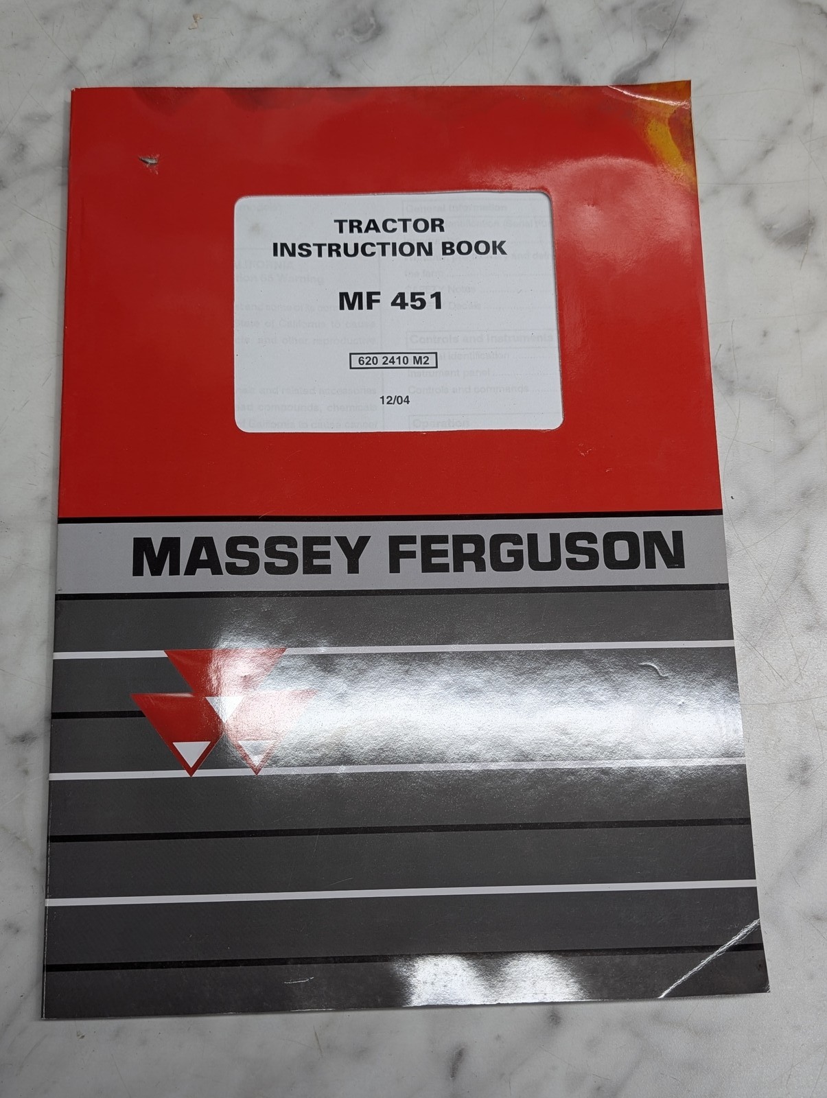 Massey Ferguson Mf 451 620 2410 M2 Tractor Instruction Manual Book Owners Guide