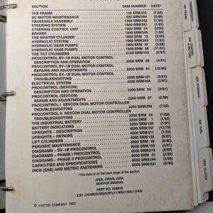Hyster Service Manual Repair Book Fork Lift Truck J 25 30 35 A As 1991 Electric