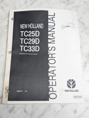 New Holland Tc25D Tc29D Tc33D 86587311 Operator'S Manual Owners Maintenance