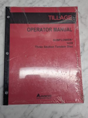 Agco Sunflower 1435 Three Section Tandem Disc Operator Manual Owners Maintenance