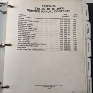 Hyster Service Manual Repair Book Fork Lift Truck E 30 35 45 40 50 Fr 1996