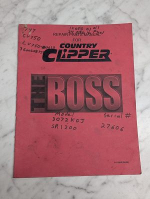 Country Clipper The Boss Model Zero Turn Repair Parts Manual List Catalog