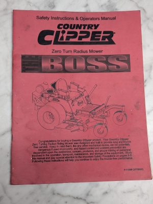 Country Clipper The Boss P-11998 Operators Owners Manual Maintenance Guide Book