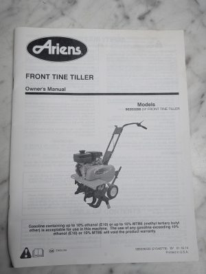 Ariens Front Tine Tiller 90203200 Owners Operators Manual Maintenance Guide Book