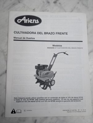 Spanish ~ Ariens 90203200 Cultivadora Del Brazo Frente Manual Owners Operators