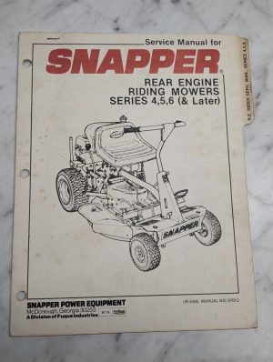 Snapper Rear Engine Riding Mowers Series 4 5 6 Service Manual Repair Shop