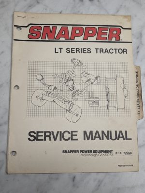 Snapper Lt Series Tractor Service Manual Maintenance Repair Shop Manual #07006