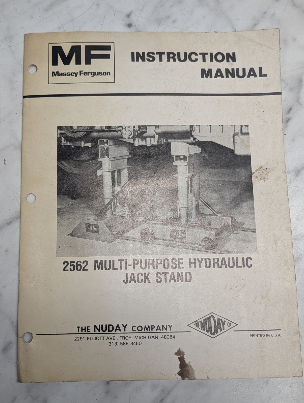 Massey Ferguson Mf 2562 Multi Purpose Hydraulic Jack Stand Instruction Owners