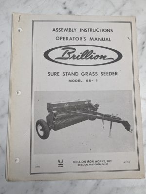 Brillion Sure Stand Grass Seeder Model Ss-8 Operators Owners Manual Guide Book
