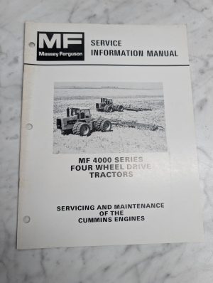 Massey Ferguson 4000 Series Tractors Service Maintenance Cummins Diesel Engines