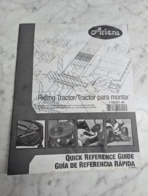 Ariens Riding Tractor 1156387-46 Quick Reference Guide Manual Book Reference