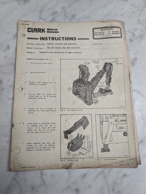 Clark Bobcat Backhoe 300 500 905A Kit 6558063 6558062 Assembly Instructions