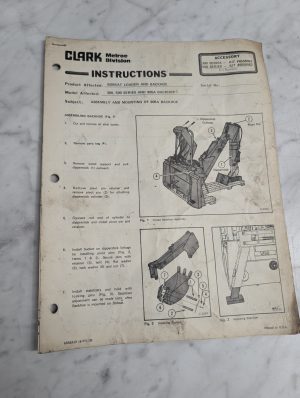 Clark Melroe Bobcat Backhoe 300 500 905A Assembly Mounting Instructions