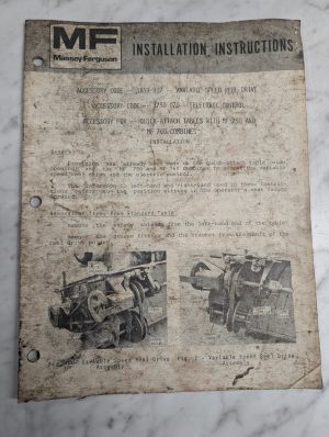 Massey Ferguson 1859 917 1750 070 Installation Instructions Mf 760 Combines
