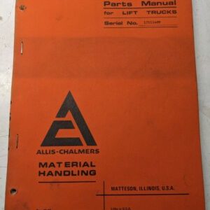 Allis Chalmers Fork Lift Truck Parts List Book Manual Fl 60 70 80 1969