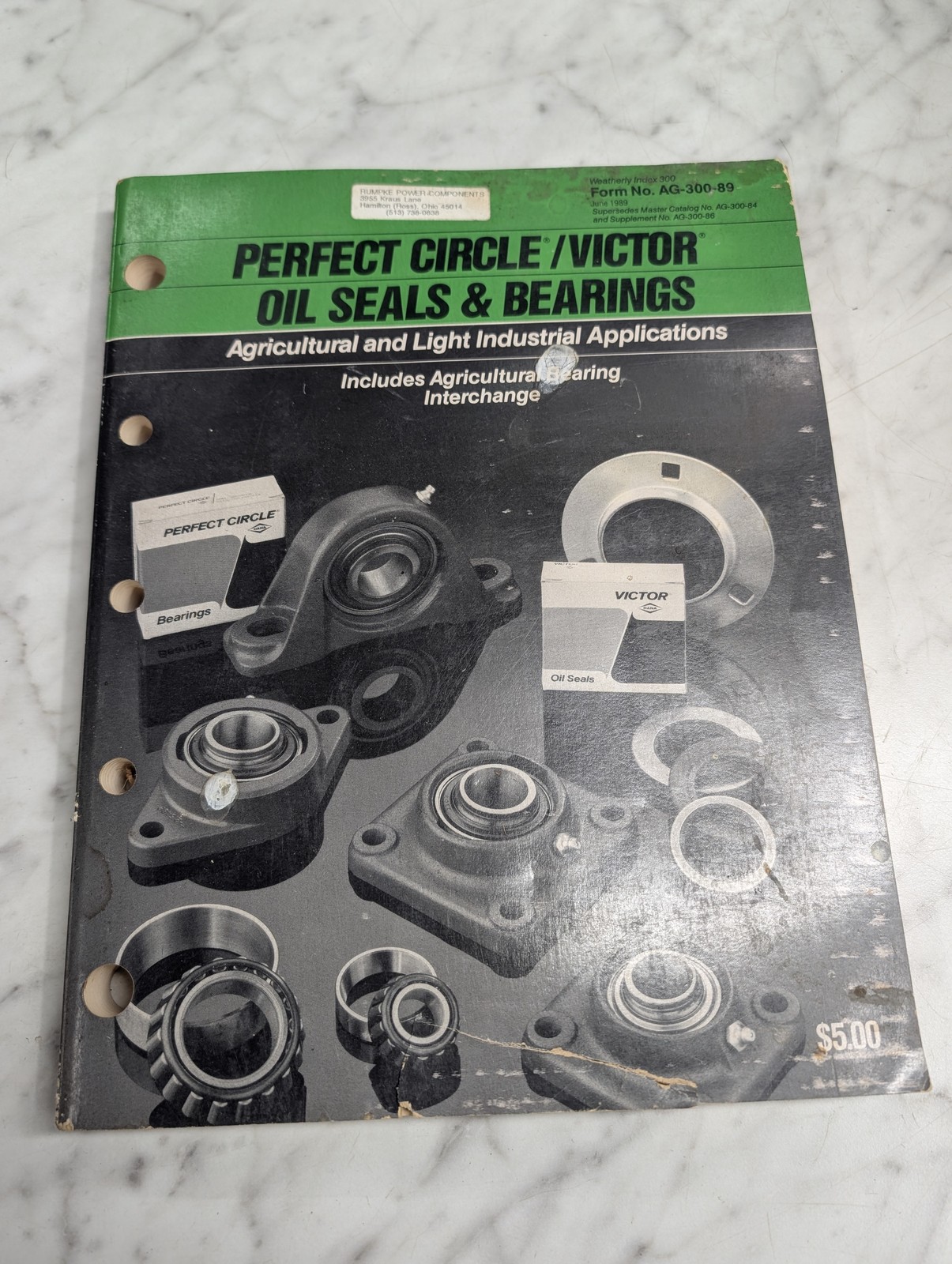Perfect Circle Victor Oil Seals Bearings Form No Ag-300-89 Industrial Catalog
