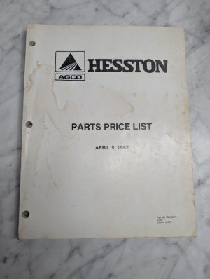 Hesston Agco Parts Price List Manual April 5 1992 Book Sales Catalog Reference