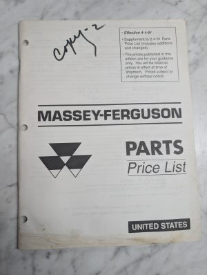 Massey-Ferguson Parts Price List Manual Book Sales Catalog United States