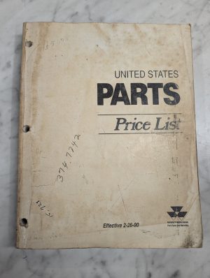 Massey Ferguson Parts Price List Manual Book Catalog Reference Effective 1990