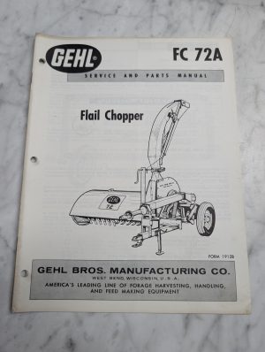 Gehl Fc 72A Service And Parts Manual Flail Chopper Book List Catalog