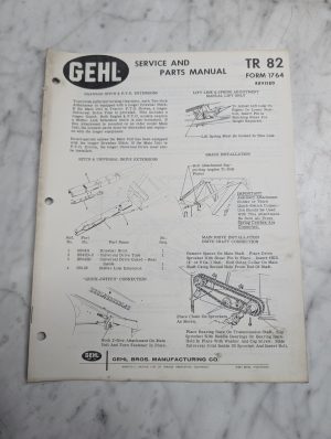 Gehl Tr 82 Form 1764 Service Parts Manual List Catalog Book Guide Reference
