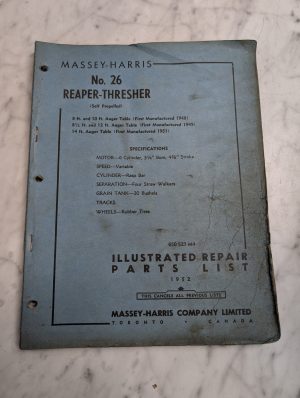 Massey-Harris 26 Reaper-Thresher 650 527 M4 Illustrated Repair Parts List 1952