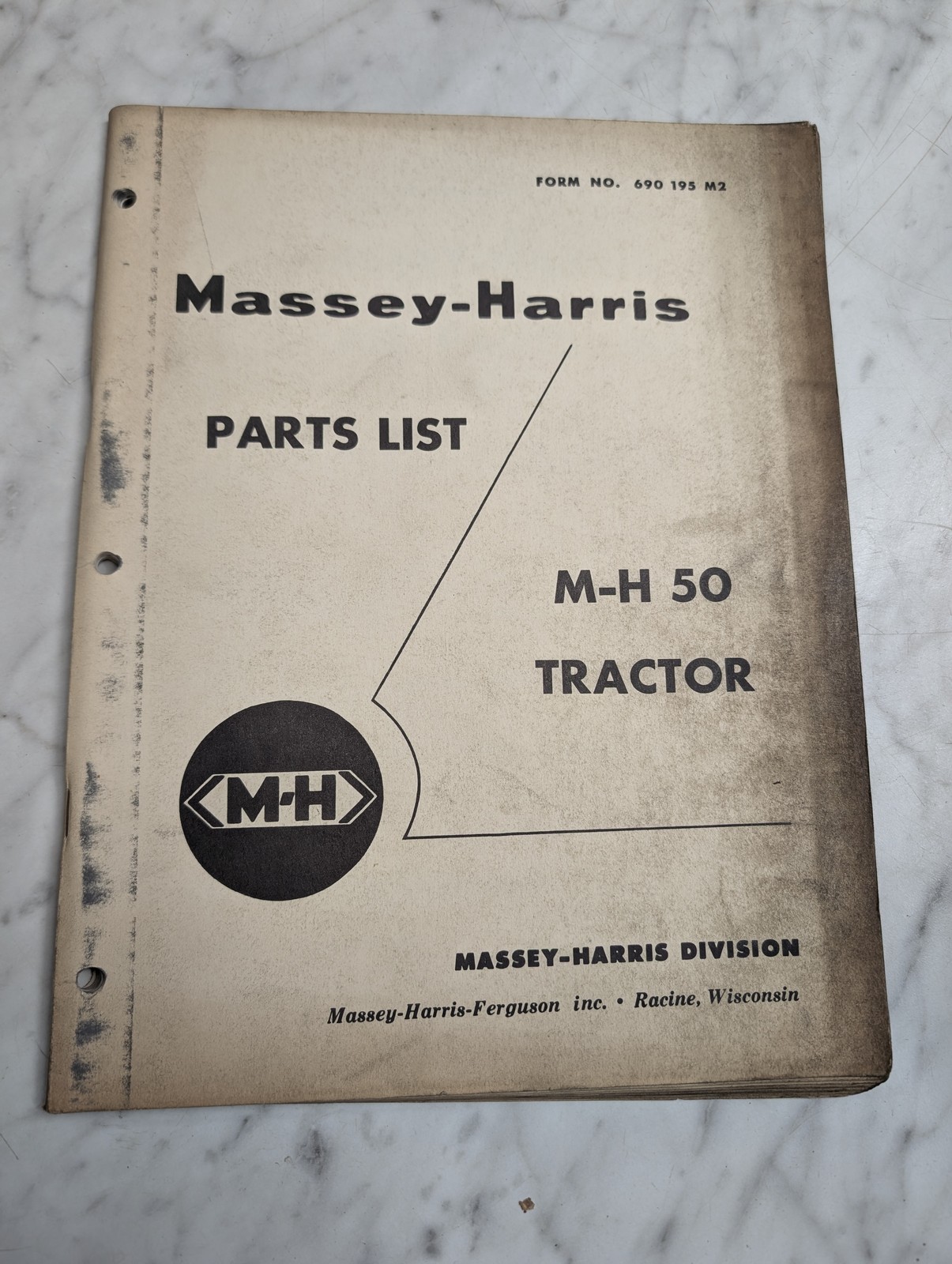 Massey-Harris M-H 50 Tractor Form No 690 195 M2 Parts List Manual Catalog Book