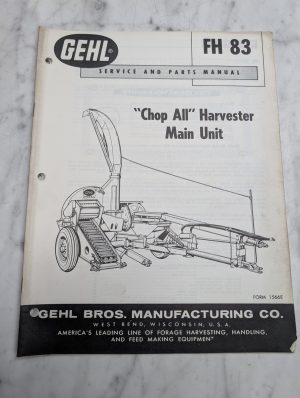 Gehl Fh 83 Service Parts Manual Chop All Harvester Main Unit Catalog Book Guide