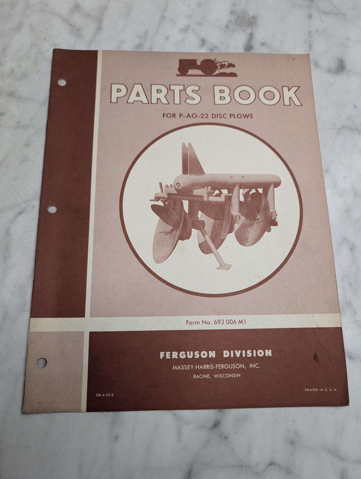 Massey-Harris-Ferguson P-Ao-22 Disc Plows 693 006 M1 Parts List