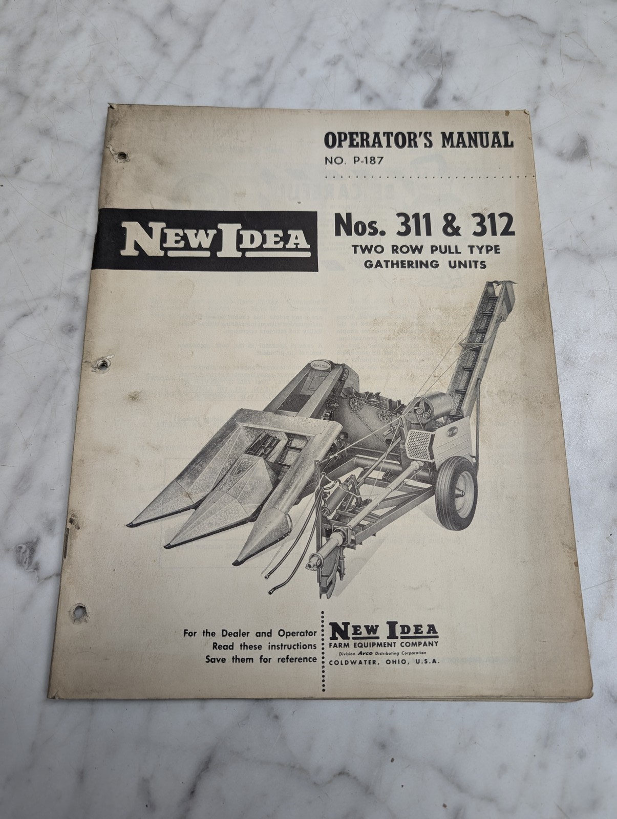New Idea 311 312 # P-187 Two Row Pull Gathering Units Operators Owners Manual