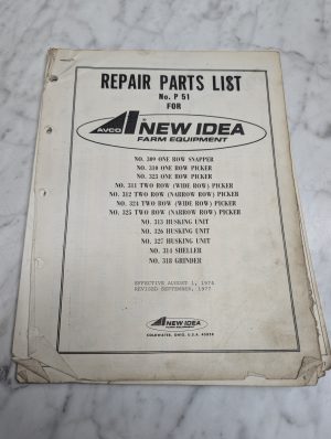 New Idea Repair Parts List No P 51 309 310 323 311 312 324 325 313 326 Manual
