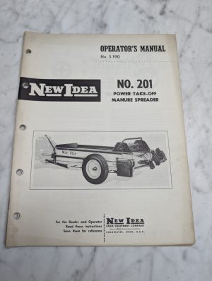 New Idea No 201 Manure Spreader Power Take-Off Operator'S Manual Owners Guide
