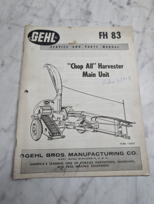 Gehl Fh 83 Service Parts Manual Chop All Harvester Main Unit List Catalog Book