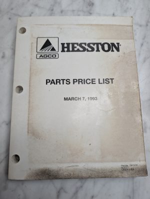 Agco Hesston Parts Price List Manual Book Sales Catalog Reference March 7 1993