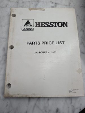 Agco Hesston Parts Price List Manual Book Sales Catalog Reference October 4 1992