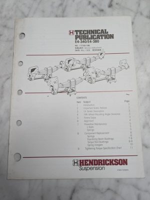 Hendrickson Technical Publication E4-340 E4-380 17730-195 Instructions 1986