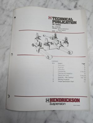 Hendrickson Sr Series 17730-68 Technical Publication Instructions Major Rebuild