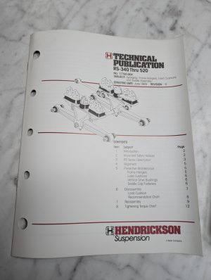 Hendrickson Suspension Technical Publication Rs-340 Thru 520 Manual June 1989