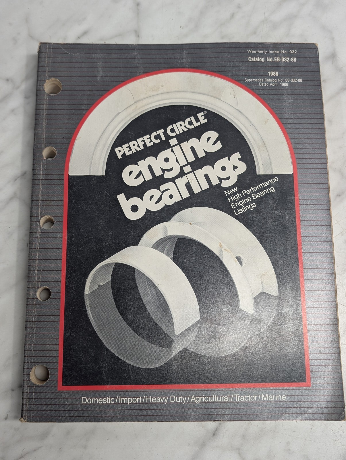 Perfect Circle Engine Bearings Catalog No. Eb-032-88 Manual List Book 1988