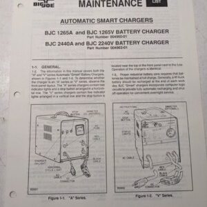 Big Joe Operation Maintenance Repair Parts List Book Manual Bjc 1265 A V 2440