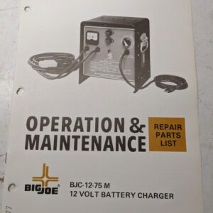 Big Joe Operation Maintenance Repair Parts List Book Manual Bjc 12-75 M 12V