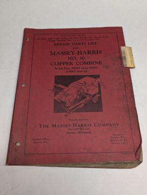 Massey-Harris No. 50 Clipper Combine 95001 95500 200001 Repair Parts Manual List