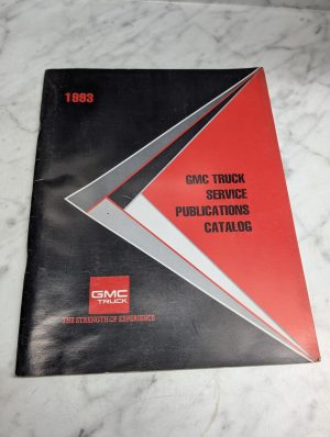 Gmc Truck Service Publications Catalog Manual List Book 1993 Shop Literature