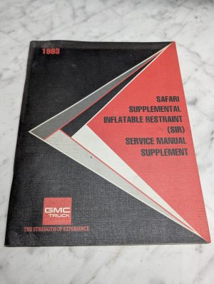 Gmc Truck Safari Supplemental Service Manual Inflatable Restraint Sir 1993