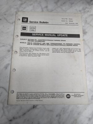 Gmc Chevrolet Bulletin Service Manual Update 1993-94 Topkick Kodiak P6 B7