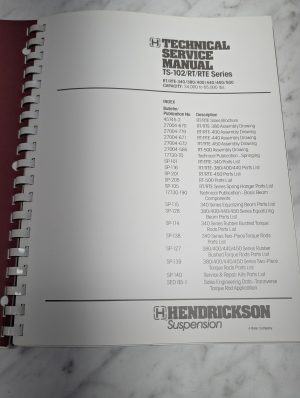 Hendrickson Suspension Technical Service Manual Ts-102 Rt Rte Series Operators O