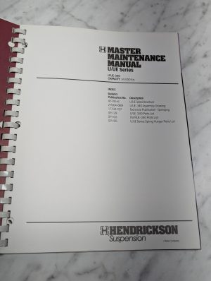 Hendrickson Master Maintenance Manual U Ue Series 340 45745 27004 17730 Sp Parts
