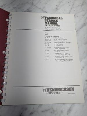 Hendrickson Technical Service Manual Ts-110 V4 Series V4-340 380 Maintenance