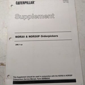 Caterpillar Cat Fork Lift Supplement Manual Nor30 Nor30P 1993 Orderpicker
